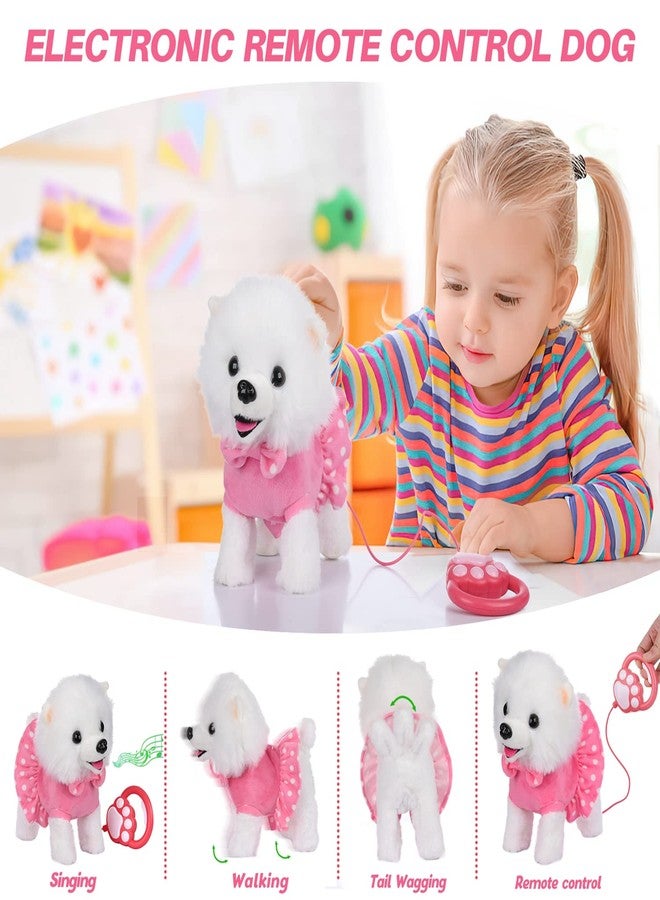 WorWoder Electronic Singing Walking and Barking Plush Dog Toy Interactive Puppy Dog with Remote Control Leash for Kids Toddler Gifts Birthday Girls Boys - Image 2